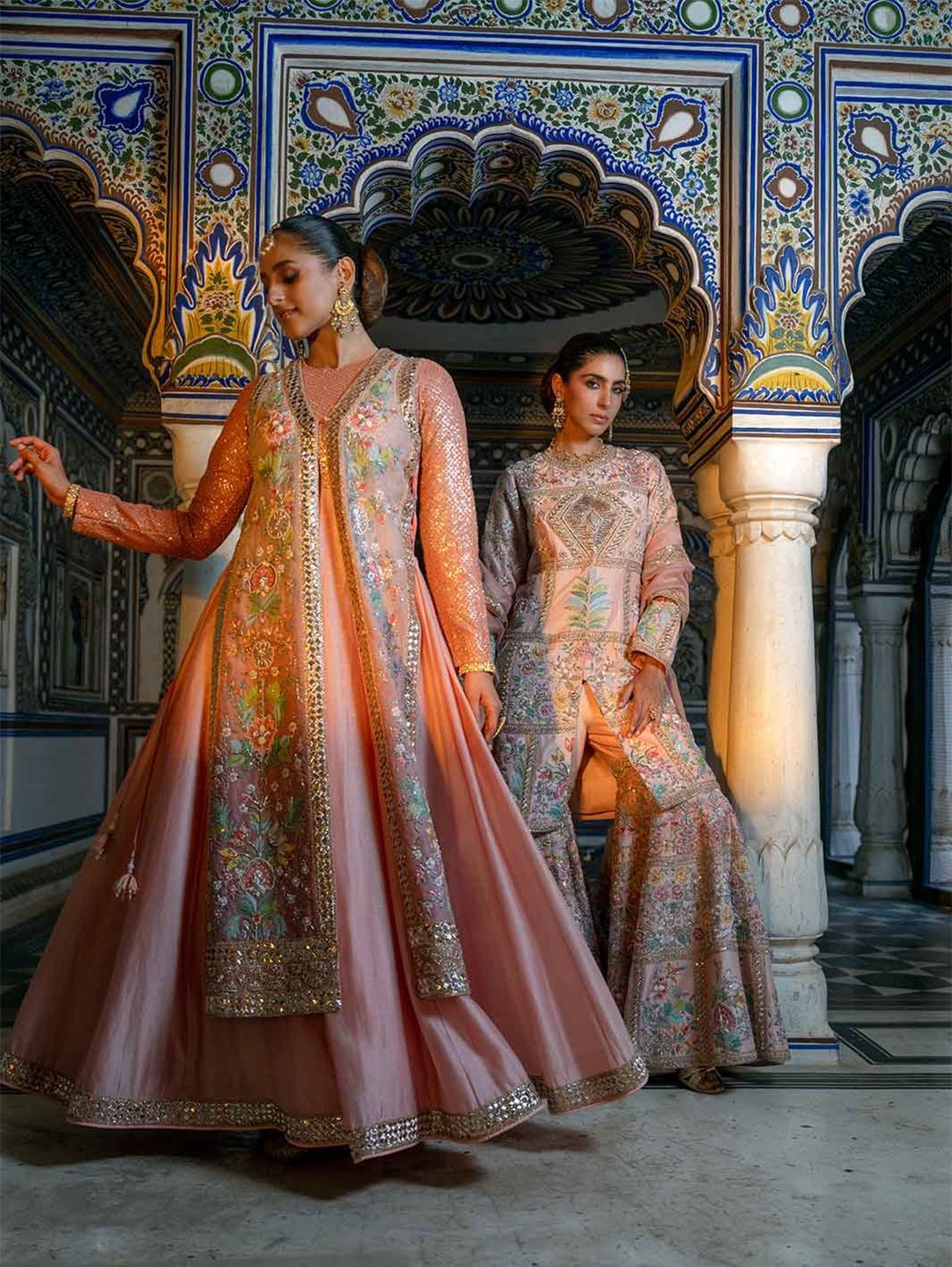Gown with long jacket